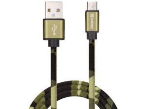 Kabelis Sandberg  441-15 MicroUSB Green Camouflage 1m 