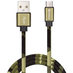 Cable Sandberg  441-15 MicroUSB Green Camouflage 1m 