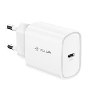 Lādēšanas ierīces un kabeļi Tellur  20W USB-C PD wall charger white 