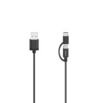 Kaabel Hama  Hama 00200616 Micro-USB Cable, 2 in 1, incl. Adapter to USB-C, USB 2.0, 0.75 m 