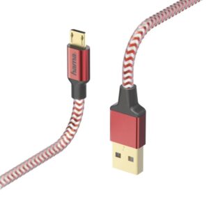 Kabelis Hama  Hama 00178288 Reflective Charging/Data Cable, Micro-USB 1.5m Red 