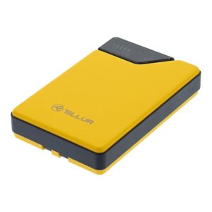 Ārējais akumulators Tellur  Power Bank 10000mAh, USB-C + Lightning cables built-in  yellow 