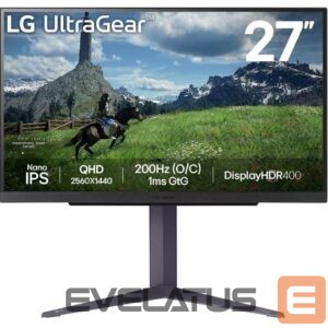 Monitorid LG  LCD Monitor||27"|Panel IPS|2560x1440|16:9|180Hz|1 ms|Pivot|Height adjustable|Tilt|Colour Black|27GS85Q-B 