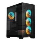 Kompiuterio dėžė Gigabyte  Case||GB-C500P ST|MidiTower|Case product features Transparent panel|ATX|MicroATX|MiniITX|Colour Black|GB-C500PST 