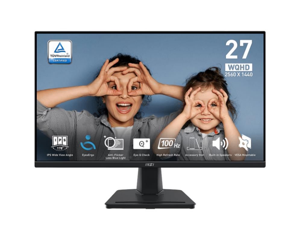 Monitorid MSI LCD Monitor||PRO MP275Q|27"|Panel IPS|2560x1440|16:9|100Hz|Matte|1 ms|Speakers|Tilt|Colour Black|PROMP275Q