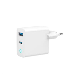 Įkrovikliai ir kabeliai Gembird  CHARGER USB 45W 2PORT GAN/TA-UC-PDQC45L-W-01 