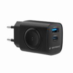 Lādēšanas ierīces un kabeļi Gembird  CHARGER USB 2IN1 20W 2PORT/TA-UC-PDQCW20-01-BK 