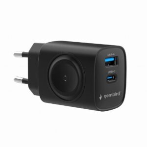 Įkrovikliai ir kabeliai Gembird  CHARGER USB 2IN1 20W 2PORT/TA-UC-PDQCW20-01-BK 