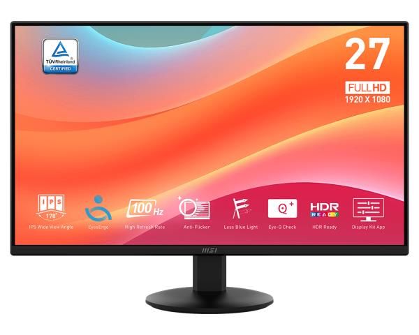 Monitorid MSI LCD Monitor||PRO MP272L|27"|Business|Matte|Panel IPS|1920x1080|16:9|100Hz|1 ms|Tilt|Colour Black|PROMP272L