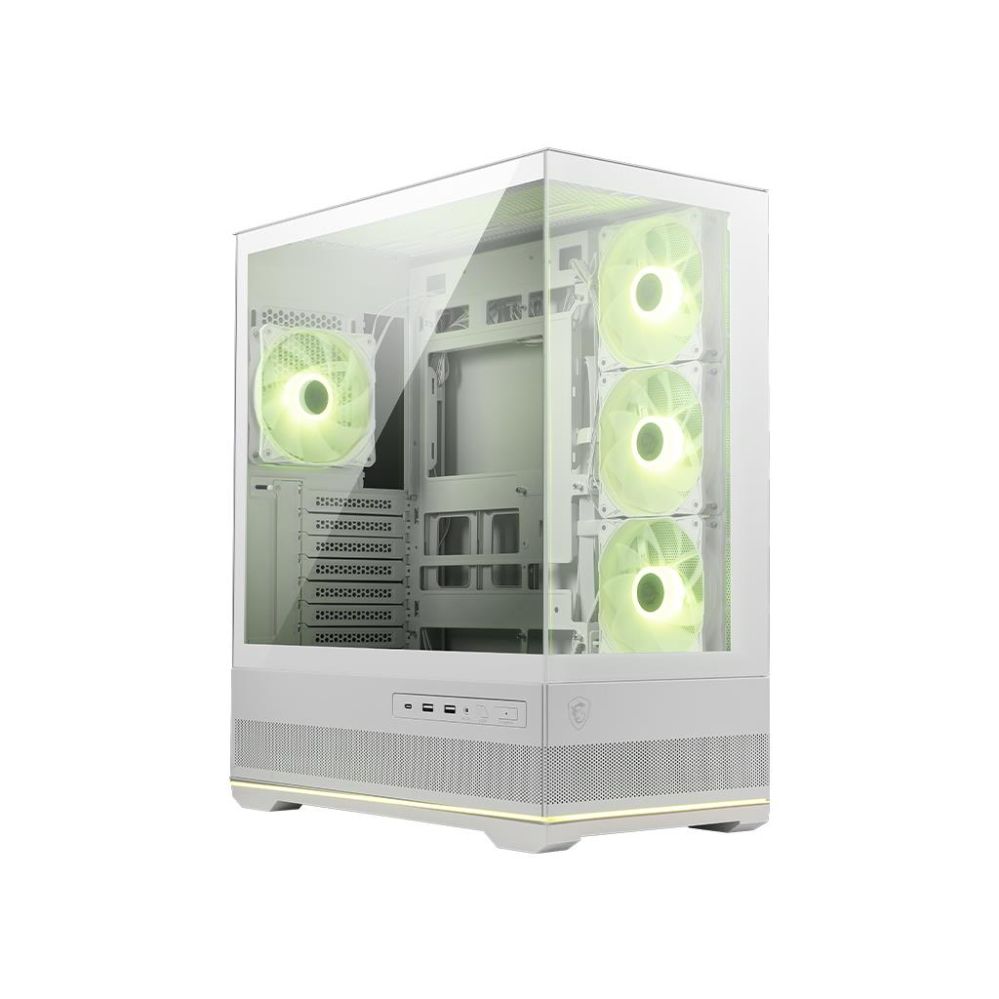 Computer case MSI Case||MAG PANO 110R PZ / WHITE|MidiTower|Case product features Transparent panel|Not included|Colour Black|MAGPANO110RPZWHITE