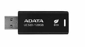 Zibatmiņa ADATA  MEMORY DRIVE FLASH USB3.2 128G/BLACK UC320-128G-RBK/BK 