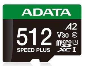 Other Computer Accessory ADATA  MEMORY MICRO SDXC 512GB UHS-I/UD512GUI3V30A2SP-RA1 