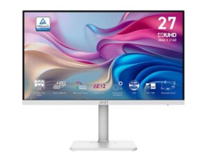 Monitors MSI  LCD Monitor||MODERN MD272UPHW|27"|Business/4K|Matte|Panel IPS|3840x2160|16:9|60Hz|4 ms|Speakers|Colour White|MODERNMD272UPHW 