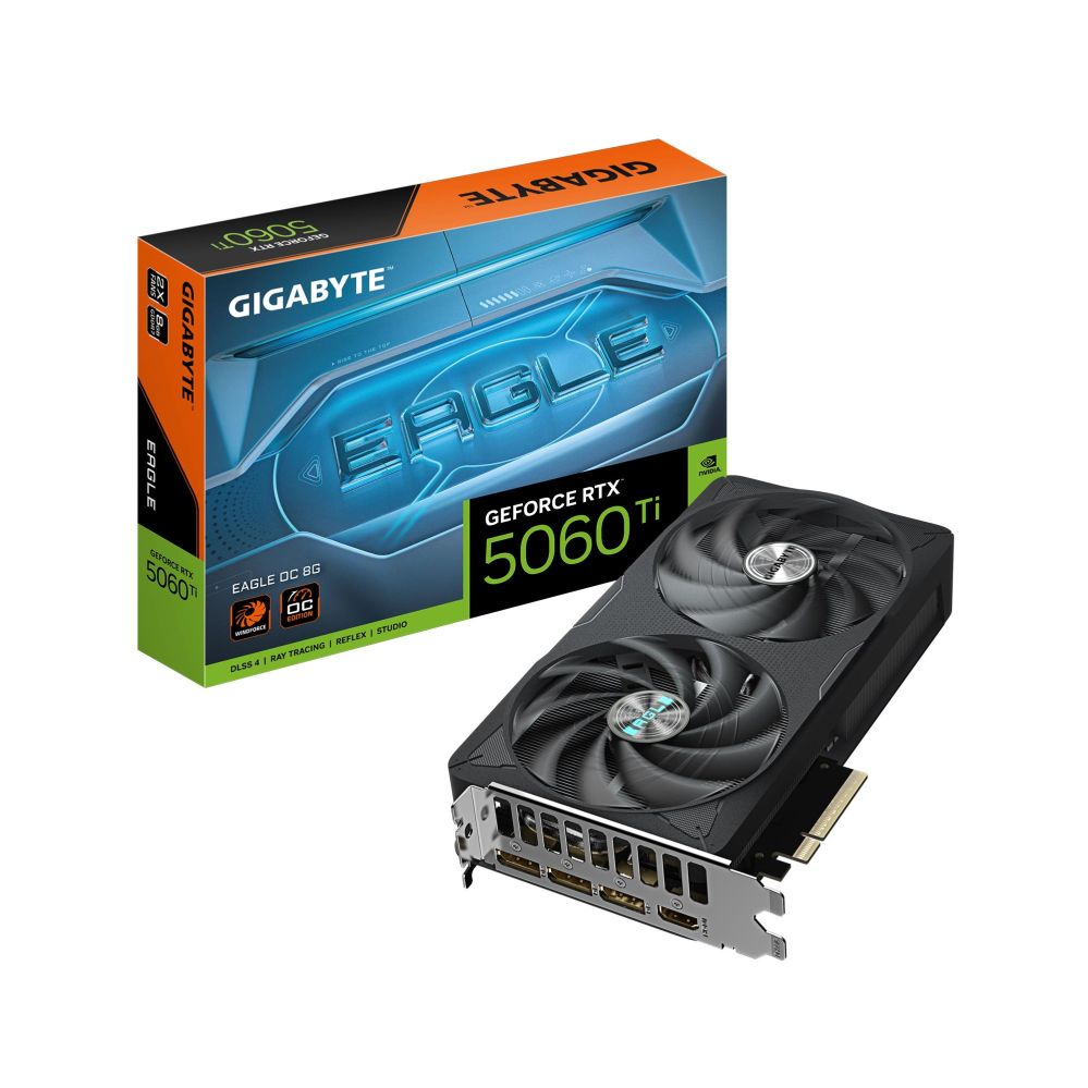 Graafikakaart / ideokaardid Gigabyte Graphics Card||NVIDIA GeForce RTX 5060 Ti|8 GB|GDDR7|128 bit|PCIE 5.0 16x|Dual Slot Fansink|GV-N506TEAGLEOC-8GD