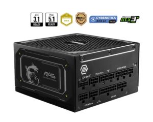 Barošanas bloks MSI  Power Supply||MAG A1000GL PCIE5 II|ATX 3.1|1000 Watts|Efficiency 80 PLUS GOLD|PFC Active|MAGA1000GLPCIE5II 