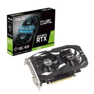 Graafikakaart / ideokaardid Asus  Graphics Card||NVIDIA GeForce RTX 3050|6 GB|GDDR6|96 bit|PCIE 4.0 16x|Dual Slot Fansink|1xDVI-D|1xHDMI|1xDisplayPort|DUAL-RTX3050-O6G 
