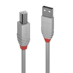 Kabelis LINDY  CABLE USB2 A-B 2M/ANTHRA GREY36683 
