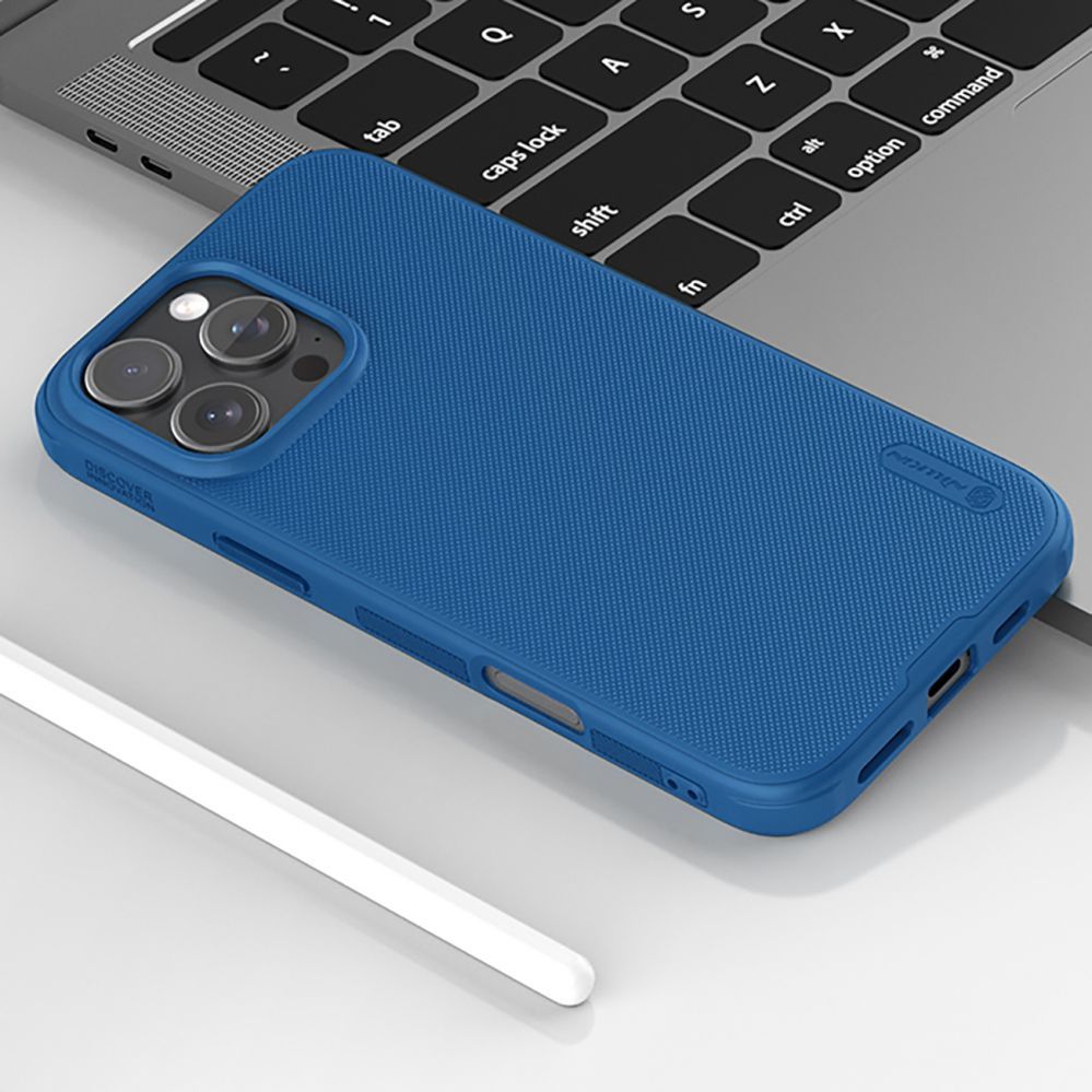 Back panel cover Nillkin Nillkin Super Frosted Shield Pro Magnetic Case for iPhone 16 Pro - blue