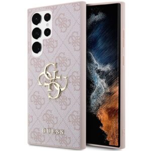 Nugarėlės dėklai Guess  Guess GUHCS23L4GMGPI S23 Ultra S918 pink/pink hardcase 4G Big Metal Logo 
