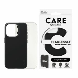 Back panel cover Panzer Glass  CARE by PanzerGlass Fearlessly Fashionable Case for iPhone 15 Pro - Black 