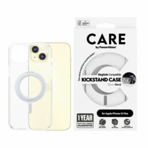 Back panel cover Panzer Glass  CARE by PanzerGlass Kickstand Case MagSafe for iPhone 15 Plus - silver 