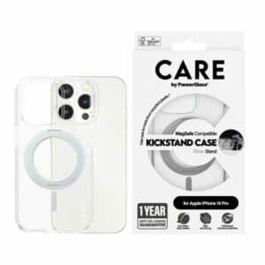 Back panel cover Panzer Glass  CARE by PanzerGlass Kickstand Case MagSafe for iPhone 15 Pro - silver 