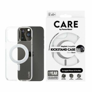 Back panel cover Panzer Glass  CARE by PanzerGlass Kickstand Case MagSafe for iPhone 15 Pro Max - silver 