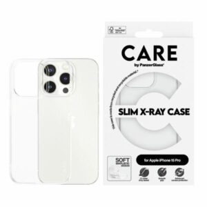 Back panel cover Panzer Glass  CARE by PanzerGlass Slim X-Ray Case for iPhone 15 Pro - Clear 