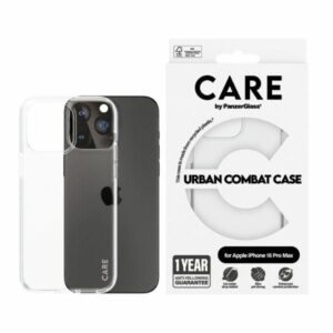 Back panel cover Panzer Glass  CARE by PanzerGlass Urban Combat Case for iPhone 15 Pro Max - Clear 