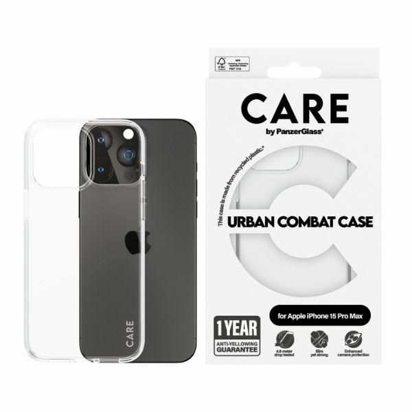 Back panel cover Panzer Glass CARE by PanzerGlass Urban Combat Case for iPhone 15 Pro Max - Clear