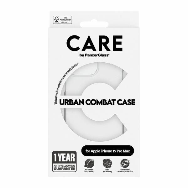 Back panel cover Panzer Glass CARE by PanzerGlass Urban Combat Case for iPhone 15 Pro Max - Clear