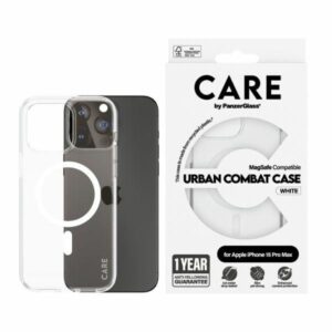 Back panel cover Panzer Glass  CARE by PanzerGlass Urban Combat Case MagSafe for iPhone 15 Pro Max - White 