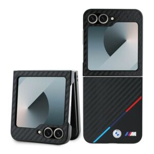 Aizmugurējais vāciņš BMW  BMW Carbon Tricolor Case for Samsung Galaxy Z Flip 6 - Black 