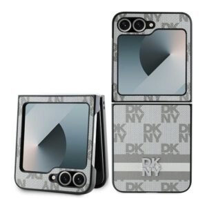 Aizmugurējais vāciņš DKNY  DKNY Checkered Pattern Printed Stripes Case for Samsung Galaxy Z Flip 6 - Beige 
