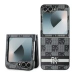 Back panel cover DKNY  DKNY Checkered Pattern Printed Stripes case for Samsung Galaxy Z Flip 6 - black 