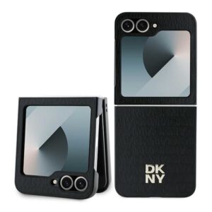 Aizmugurējais vāciņš DKNY  DKNY Repeat Pattern Stack Logo Case for Samsung Galaxy Z Flip6 - Black 