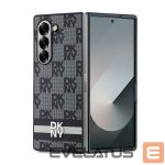 Back panel cover DKNY  DKNY Checkered Pattern Printed Stripes case for Samsung Galaxy Z Fold 6 - black 