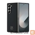 Back panel cover DKNY  DKNY Magsafe Plain Leather Metal Stack Logo Case for Samsung Galaxy Z Fold 6 - Black 