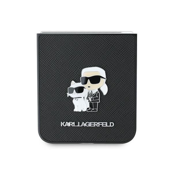 Nugarėlės dėklai Karl Lagerfeld Karl Lagerfeld Saffiano Metal Pin Case for Samsung Galaxy Z Flip 6 - Black