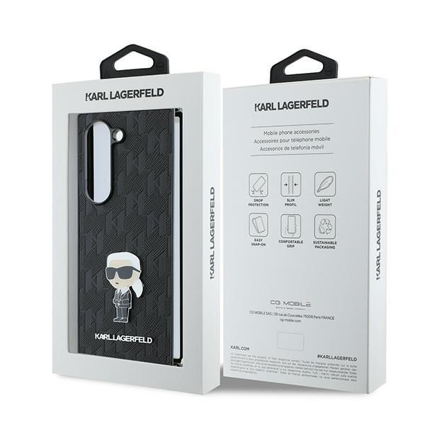 Aizmugurējais vāciņš Karl Lagerfeld Karl Lagerfeld Saffiano Ikonik Pin Case for Samsung Galaxy Z Fold 6 - Black