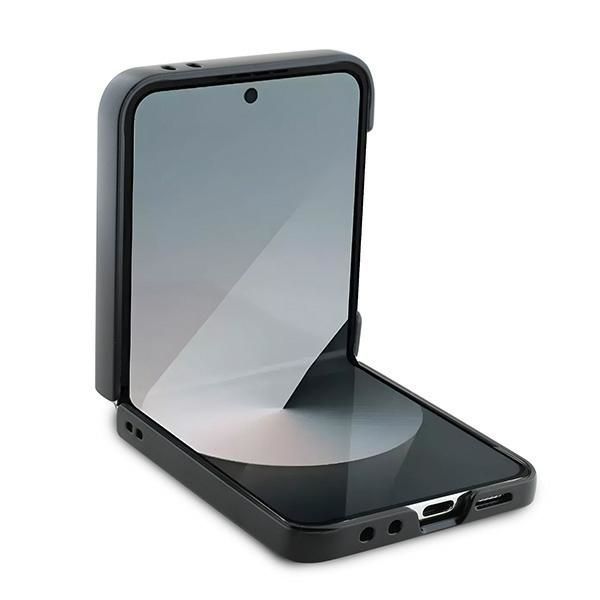 Tagakaaned Mercedes-Benz Mercedes Leather Wood Imitation MagSafe Case for Samsung Galaxy Z Flip 6 - Black