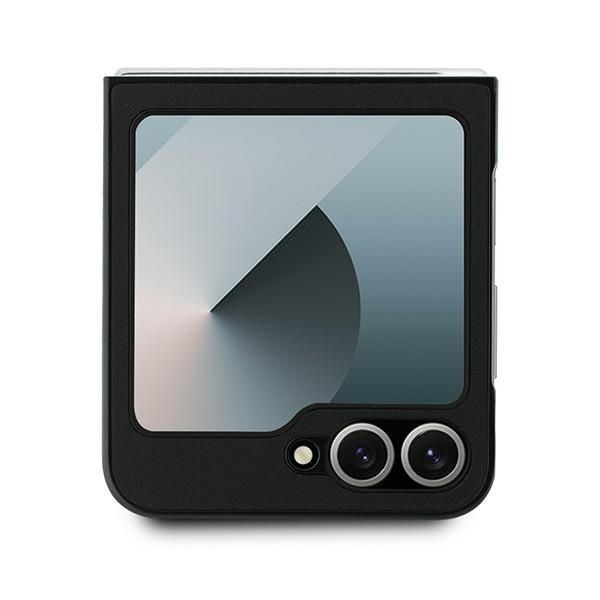 Tagakaaned Mercedes-Benz Mercedes Leather Wood Imitation MagSafe Case for Samsung Galaxy Z Flip 6 - Black