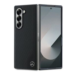 Aizmugurējais vāciņš Mercedes-Benz  Mercedes Leather Wood Imitation MagSafe Case for Samsung Galaxy Z Fold 6 - Black 