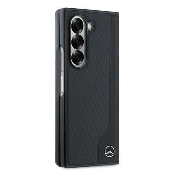 Aizmugurējais vāciņš Mercedes-Benz Mercedes Leather Wood Imitation MagSafe Case for Samsung Galaxy Z Fold 6 - Black