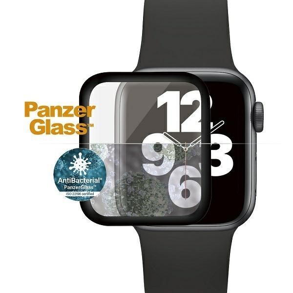 Aizsargstikls Panzer Glass PanzerGlass Curved Antibacterial Tempered Glass for Apple Watch 4/5/6/SE - 40mm - Black