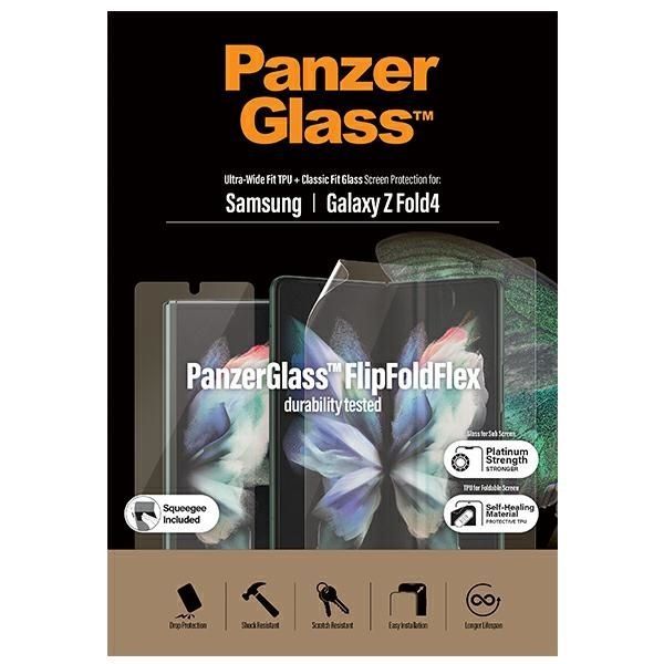 Tagakaaned Panzer Glass PanzerGlass Classic Fit Ultra-Wide Anti-Bacterial Tempered Glass for Samsung Galaxy Z Fold4