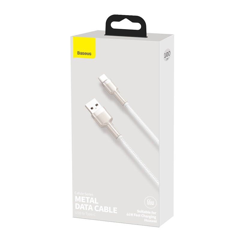 Kabelis Baseus USB cable for USB-C Baseus Cafule, 66W, 1m (white)