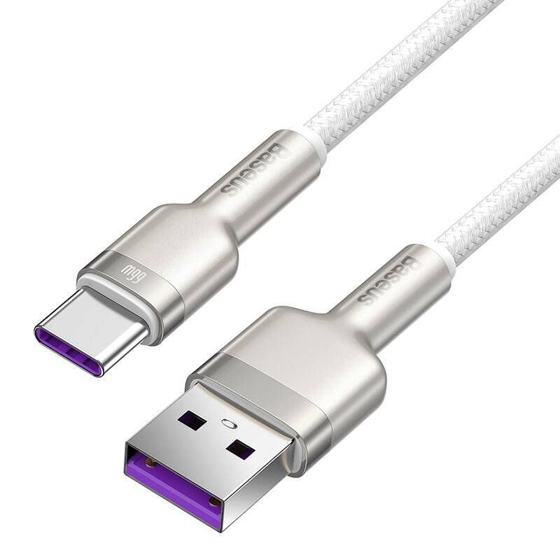 Kabelis Baseus USB cable for USB-C Baseus Cafule, 66W, 1m (white)