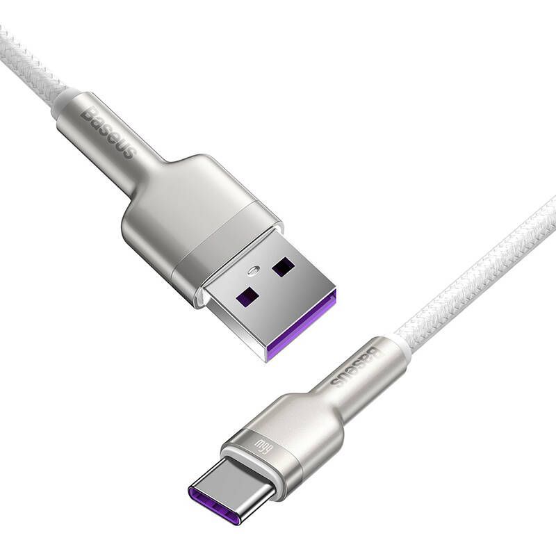 Kabelis Baseus USB cable for USB-C Baseus Cafule, 66W, 1m (white)