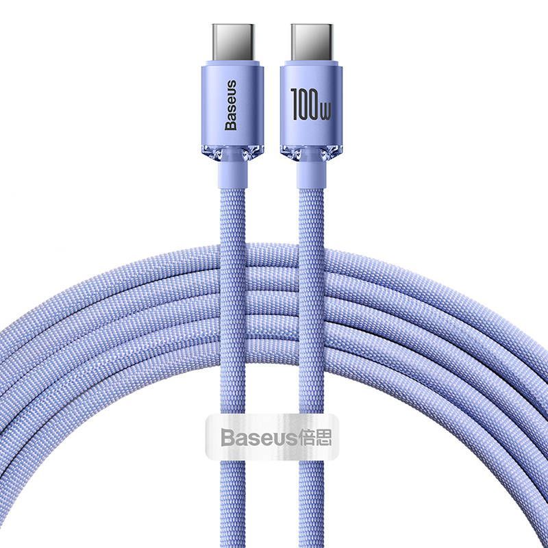 Kabelis Baseus Baseus Crystal Shine cable USB-C to USB-C, 100W, 1.2m (purple)